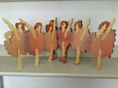 Carol Leith MonkeyPuzzle, Can-Can Dancers, Hand-made in England, wood, 1976 - Image 1 of 4