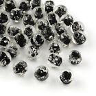 10 Glow In The Dark Glass Beads 12mm Lampwork Black Jewelry Making Supplies Set