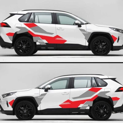  Calcomanías de vinilo de estilo deportivo de carreras modificadas para carrocería lateral decoración hágalo usted mismo Foto 1 de 4