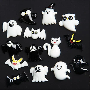 20PCS Resin 3D Halloween Series Bat Ghost Cat Flatback Cabochon Handmade Decor - Picture 1 of 10