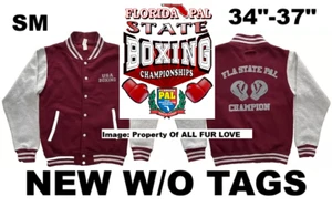 USA BOXING FLA STATE PAL CHAMPION Winner's Letterman Varsity Jacket Men's Small - Picture 1 of 9