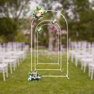3 pezzi supporto ad arco in metallo sfondo festa matrimonio per cerimonia cortile luogo mensola decorazione - Foto 1 di 22