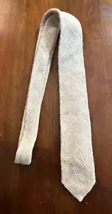Vtg Skinny Tie Knit 1980's Classic Tan & Cream Blend Pristine Condition - Picture 1 of 6