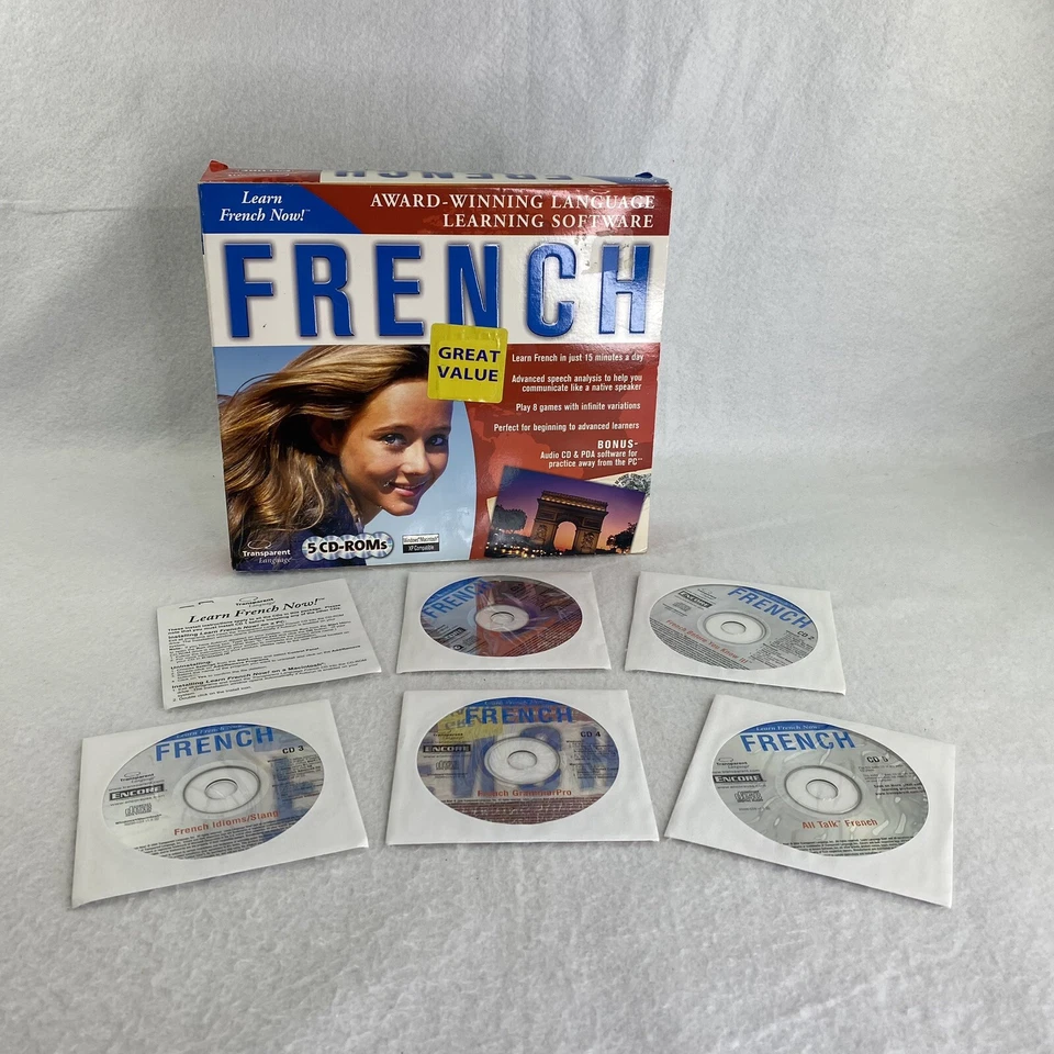Encore Language Learning Software FRENCH 5 CD-Roms - Image 1 of 4