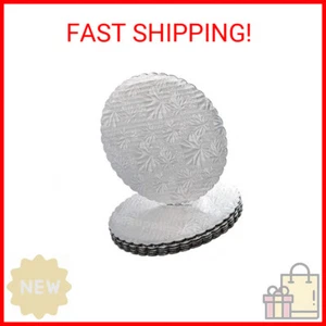 6 inch Silver Round Scalloped Edge Coated Cakeboard,Waxed Greaseproof, Disposabl - Picture 1 of 2