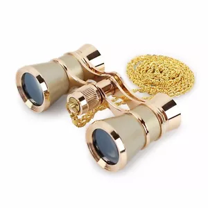 Vintage 3X25 Opera Glasses Optical Prism Theater Binoculars W/ Chain for Girls - Picture 1 of 5