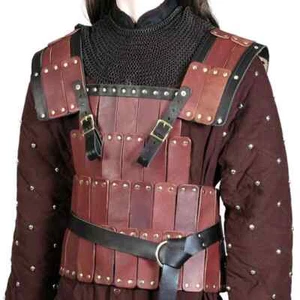 Halloween Real Leather Armor Ancient medieval scale lamellar armor costume larp - Picture 1 of 2
