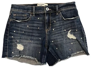 Abercrombie Kids Girl’s Size 15-16 Distressed Embellished Denim Shorts - Picture 1 of 2