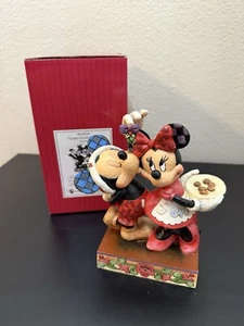 FIGURINA DISNEY JIM SHORE TOPOLINO E MINNIE SOTTO IL VISCHIO NUOVA CON SCATOLA - Foto 1 di 7
