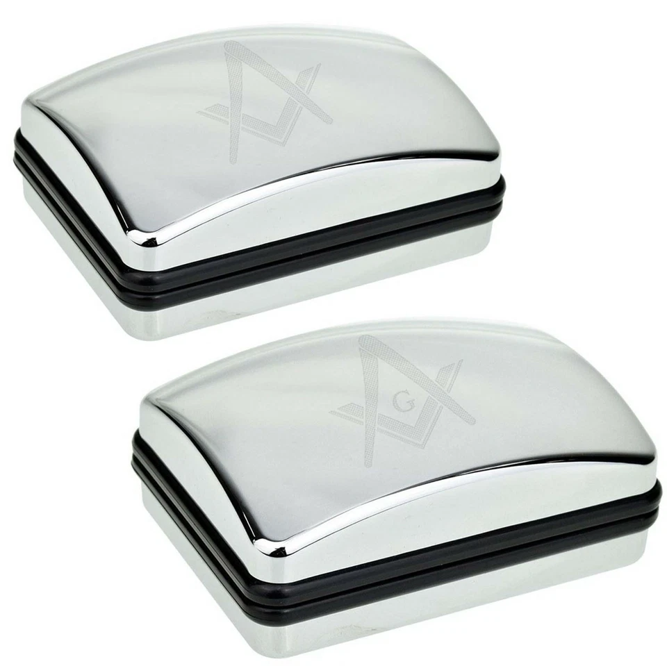 Caja de eslabones cromados con símbolo grabado masónico de lujo - XDCB-MASONIC Foto 1 de 1
