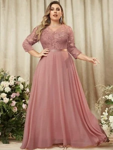 MIUSOL Plus Contrast Floral Lace Chiffon Zip Back Party Maxi Formal Dress 3XL - Picture 1 of 5