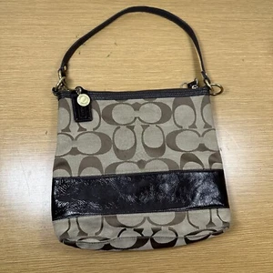 Coach Signature Hobo Satchel Canvas Shoulder Bag Purse H0826-12825 - Picture 1 of 19