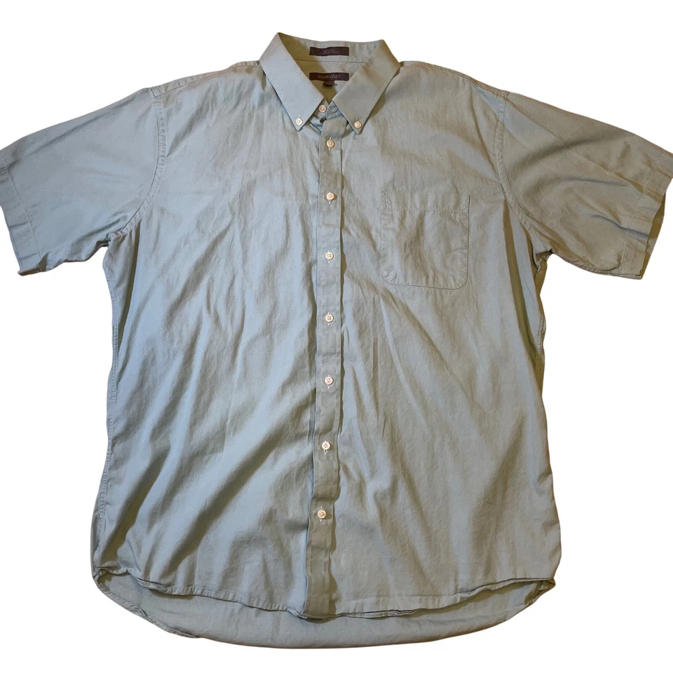 Camisa de vestir Nordstrom Rack manga corta con botones ajuste verde para hombre 17 1/2 Foto 1 de 4