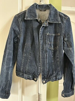 Chaqueta vaquera Sisley XS azul con cremallera para mujer hecha en Italia Foto 1 de 4