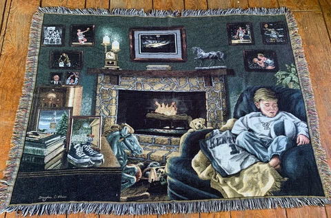 University of Kentucky Wildcats Afghan Blanket NCAA Basketball Fireplace Art Cover