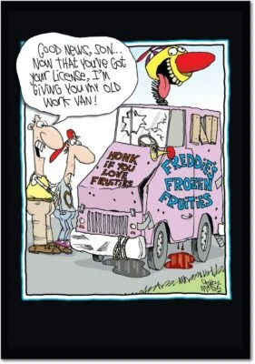 NobleWorks 7012"Old Work Van" Funny Father's Day Greeting Card - Image 1 of 2