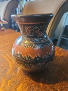 Vintage Tonala Pottery Mexican Folk Art Vase - Picture 1 of 11
