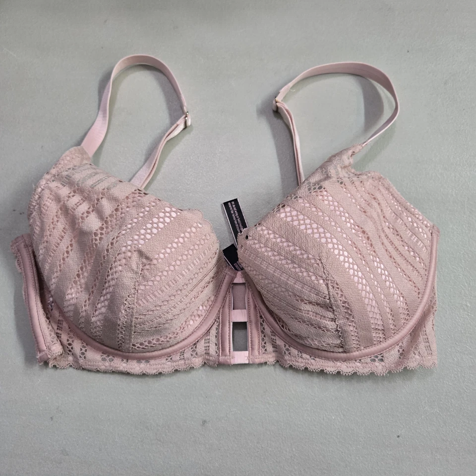Victoria's Secret Women Bra 32DD Light Pink Geometric Lined Plunge Underwired - Image 1 of 4