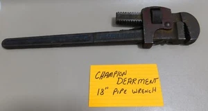 Vintage Champion De Arment 18" Pipe Wrench Tool Good Working Condition - Picture 1 of 19