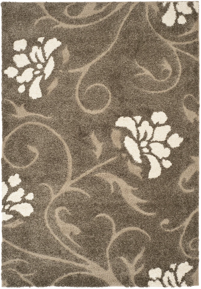 Safavieh Florida Shag Collection Sg464 7913 Smoke and Beige Area Rug 5 Feet 3