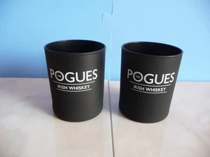 2x The Pogues Irish whiskey black glsses collectible bar alcohol used rare - Foto 1 di 5