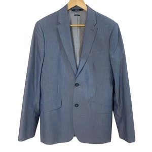 Perry Ellis Siz 40R Men's Slim Fit Sport Coat Blazer Jacket Blue Business Travel - Picture 1 of 10