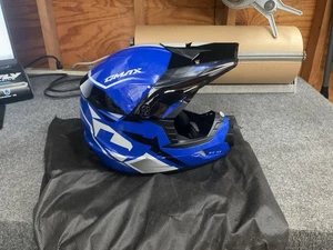 Gmax MX-46 Compound Helmet Blue Black Gray Large D3464436 Dirtbike Helmet Large - Picture 1 of 8