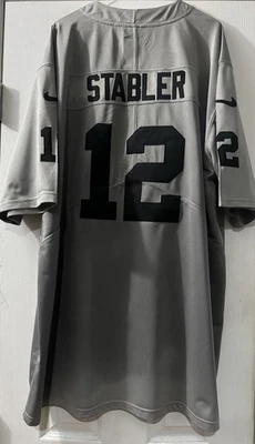Raiders Ken Stabler Джерси #12 размер 3XL новый с Ярлыками серебро🏴‍☠️RAIDER нации - Изображение 1 из 4