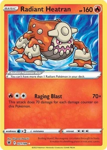 Pokemon Astral Radiance Radiant Heatran 027/189 Radiant Rare Holo Card - Picture 1 of 1