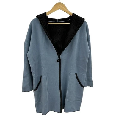 Auténtico abrigo para mujer SONIARYKIEL - azul claro gris oscuro Foto 1 de 4