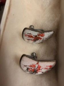 Vintage Ohrclips Halbrund Bunt - Bild 1 von 1