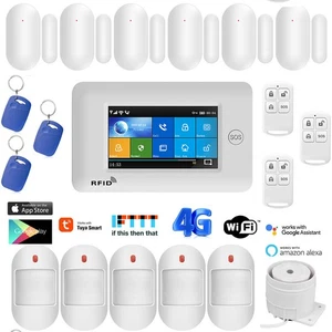 V37 Tuya APP Alexa IP WiFi+4G Wireless Touch Keypad Home Security Alarm System - Picture 1 of 22