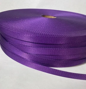 Lot of 5 rolls 250yds 5/8inch wide PURPLE hvy Nylon Webbing straps collars - Picture 1 of 2