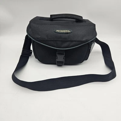 Bolso para cámara Promaster negro estuche de transporte para hombros divisores acolchados bolsillos con cremallera Foto 1 de 4