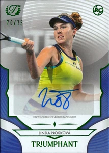 2025 Topps Triumphant Tennis Auto Linda Noskova Blu /75 - Foto 1 di 2