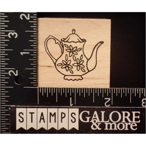 AMERICAN CRAFTS Stempel ZIERLICHE TEEKANNE MIT BLUMEN #T18 - Bild 1 von 2