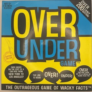 Over Under Spiel Outrageous Partyspiel Wacky Facts 200 Verrückte Frage NEU geöffnet Rarität - Bild 1 von 16