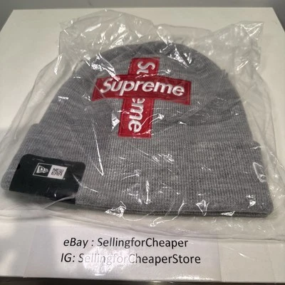 NUEVO Gorro Supreme Cross Box Logo Gris Jaspeado FW20 2020 Talla OS Foto 1 de 4