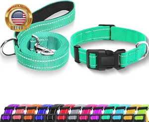 Reflective Dog Collar with Safety Locking Buckle, Adjustable Soft Breathable Nyl - Picture 1 of 6