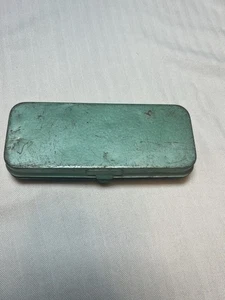 Vintage Small Green Metal Tool Box Rachel Socket Set Original Finish - Picture 1 of 5
