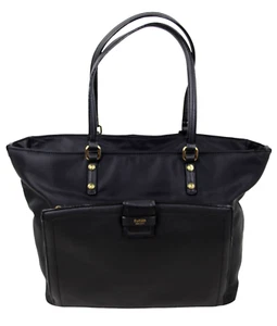 Tutilo New York Black Nylon Zip Top Padded Laptop Tote Shoulder Tech Bag - Picture 1 of 15