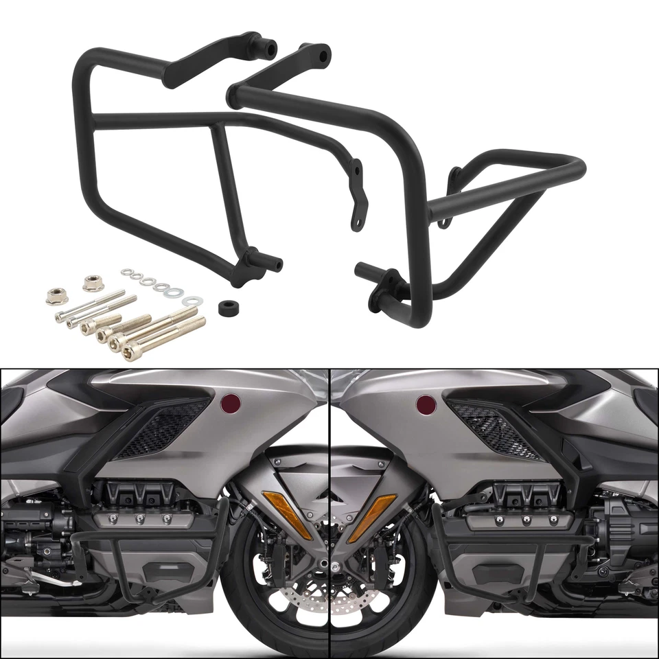 Barra de choque protectora de motor negra apta para excavadora Honda Goldwing GL1800 2018+ Foto 1 de 4