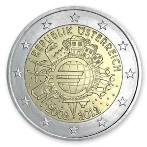 Österreich 2 Euro Münze 2012 "Zehn Jahre Euro (TYE)" UNC - Bild 1 von 2