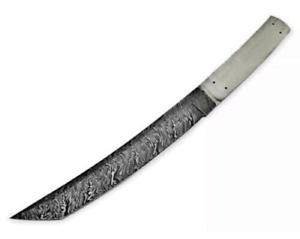 Handmade Damascus steel hunting tanto blade knife blank blade
