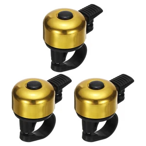 3pcs Bike Bell Loud Sound Mini Bicycle Bell Aluminum Bike Accessories, Yellow - Picture 1 of 7