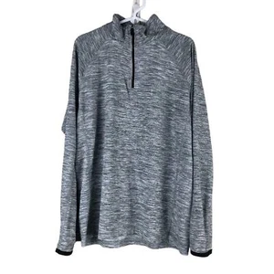 Old Navy Active Heather Gray 1/4 Zip Long Sleeve QZ Breathe Pull-Over Shirt Top - Picture 1 of 7