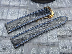21mm/18mm Ostrich Leg Leather Watch Band Vintage  Exotic Leather - Picture 1 of 14