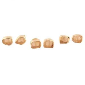 Gift For Her Rough Citrine Stud Earrings Yellow Gold Plated Jewelry 3 Pair Lot - Picture 1 of 4
