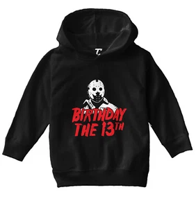 Birthday The 13th - Horror Movie Buff Parody Jason Toddler/Youth Hoodie - Picture 1 of 12