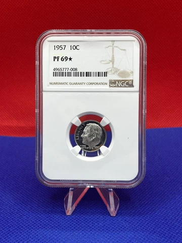 1957 Silver Proof Roosevelt Dime NGC PF 69 STAR ⭐️TOP POP⭐️ Cover